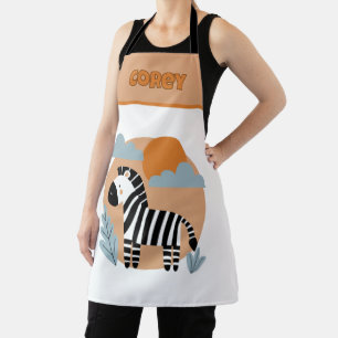 Tablier Zèbre Fantaisiste Inspiré du Style Scandinave