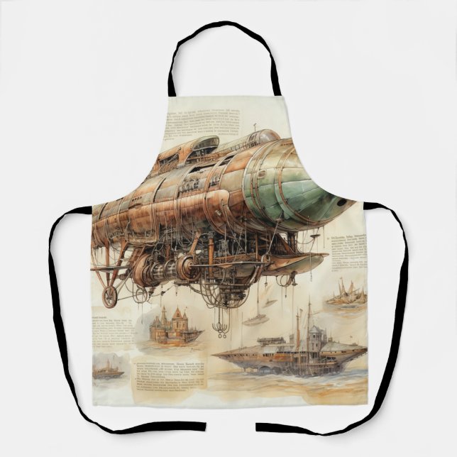 Tablier Zeppelin Steampunk vintage (4) (Recto)