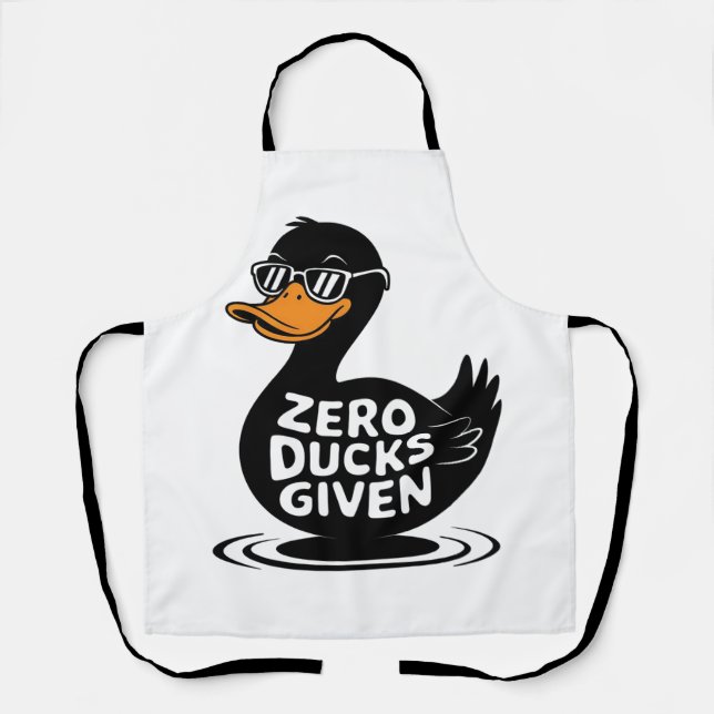 Tablier Zéro Canard Donné - Design de canard drôle et cool (Recto)