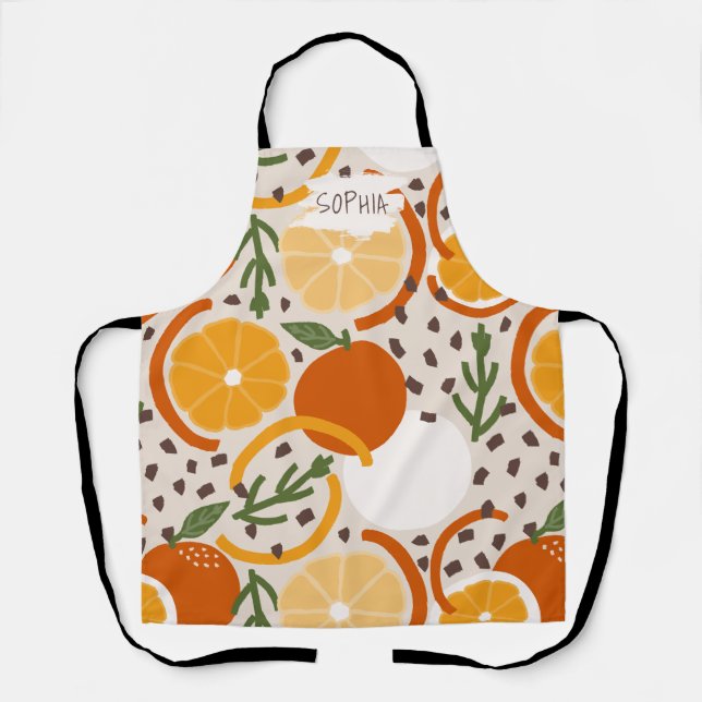 Tablier Zesty Citrus Geometric Confetti Chef Retro Kitchen (Recto)