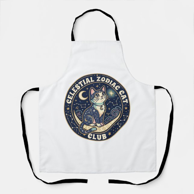 Tablier Zodiaque céleste Chat Mignon T-Shirt Design - Cel (Recto)