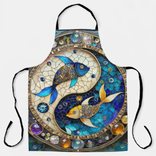 Tablier Zodiaque - Poissons Yin et Yang