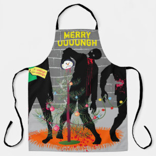 Tablier Zombies amusant arbre de Noël cuisine cuisine