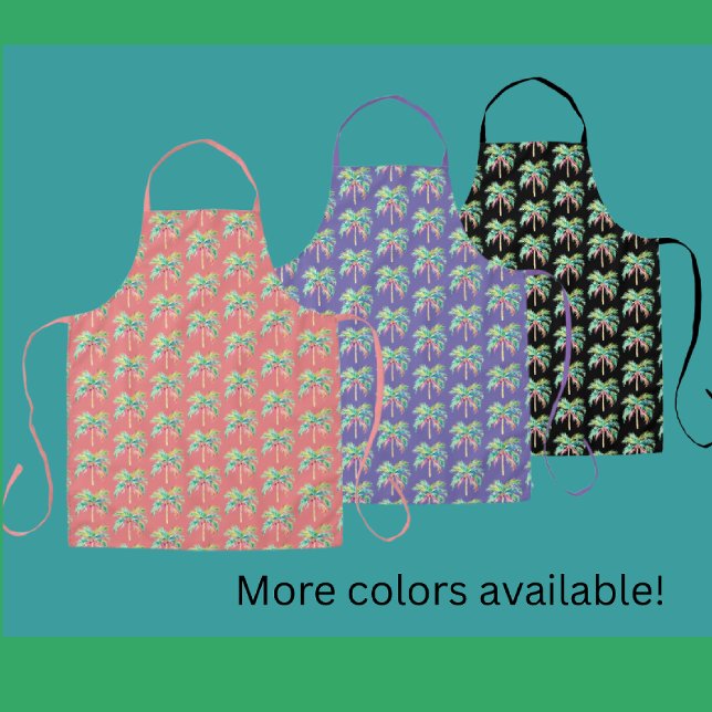Tablier Zone d'impression entièrement recouverte de corail (Preppy colorful palm trees aprons.)