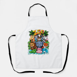 Tablier Zoo Animal Chemise Enfants Garçons Filles Enseigna