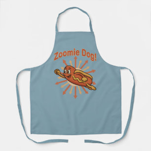 Tablier Zoomie Chien volant Hot Dog Cartoon - Fun Retro