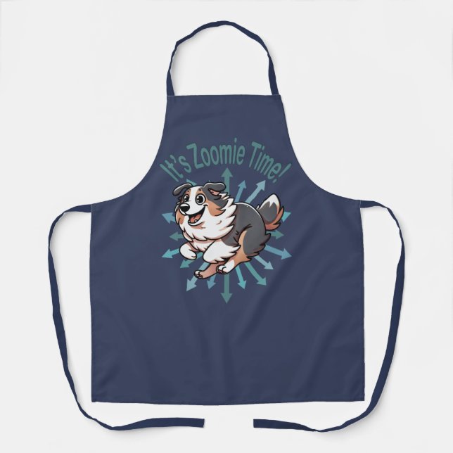 Tablier Zoomie Time Australian Shepherd (Recto)