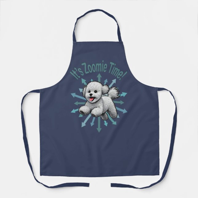 Tablier Zoomie Time Bichon Frise (Recto)