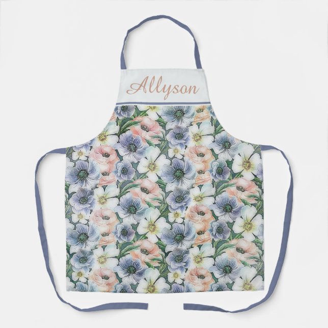Tabliers à fleurs pastel aquarelle douce (Recto)
