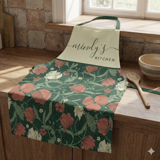 Tabliers à Impression Florale Partout (This beautiful personalized apron would make a great bridal shower or birthday gift! )