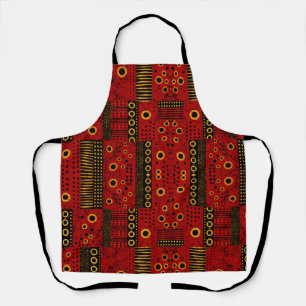 Tabliers africain rouge soleil éclaté patchwork tr