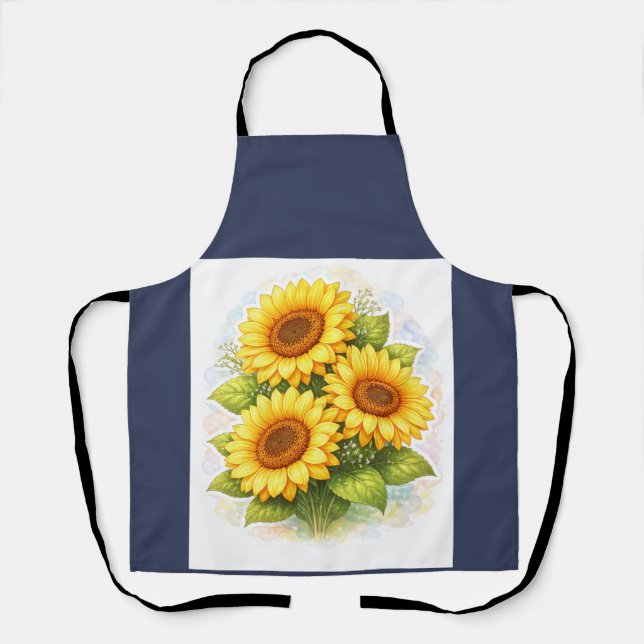 Tabliers aquarelle tournesol (Recto)