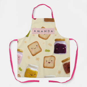 Tabliers avec motif de toast et de confiture fanta