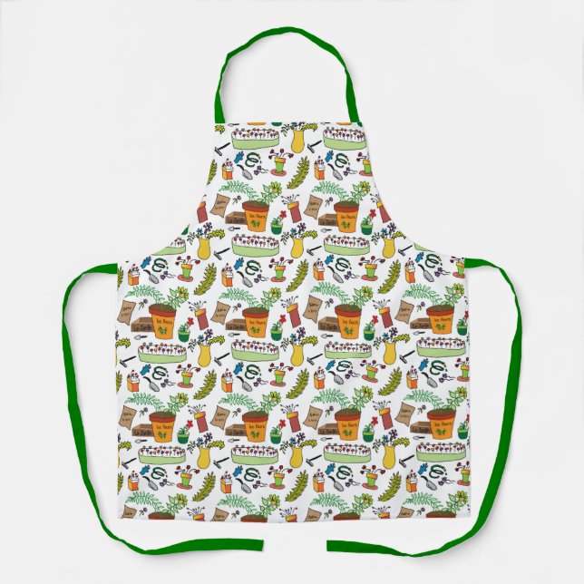 Tabliers avec un cadre de jardin coloré.  (Recto)