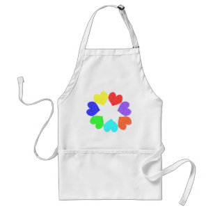 Tabliers coeurs d'amour arc-en-ciel floraux