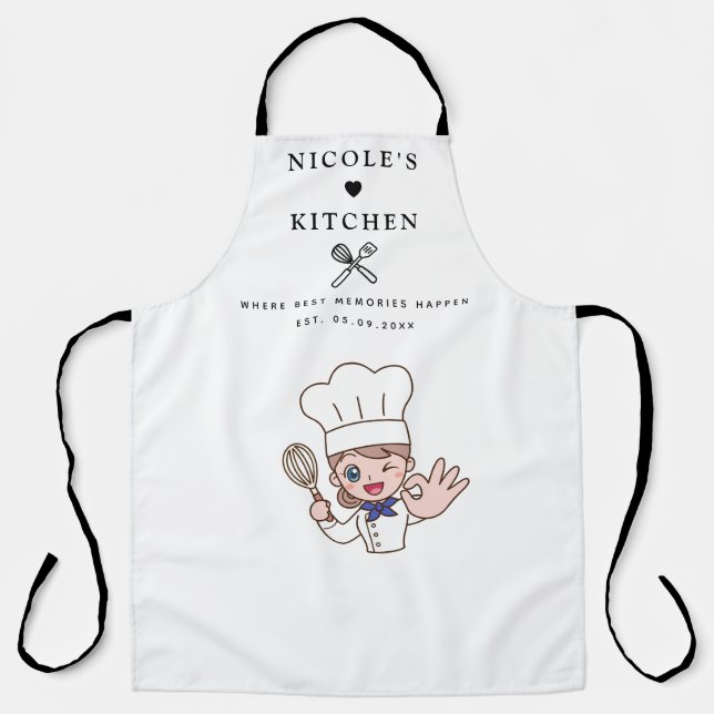 Tabliers | Cuisine personnalisée Nom & Dessin anim (Recto)