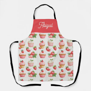 Tabliers Cupcake aux Fraises Personnalisé