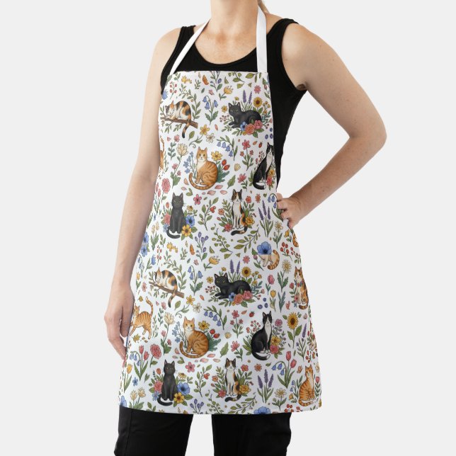 Tabliers de chat floral à l'aquarelle – Motif bota (Insitu)