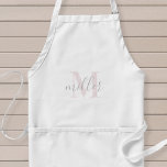 Tabliers de cuisine avec nom de famille moderne et<br><div class="desc">Tablier élégant personnalisé avec monogramme,  doté d'un nom personnalisé en calligraphie manuscrite moderne.</div>