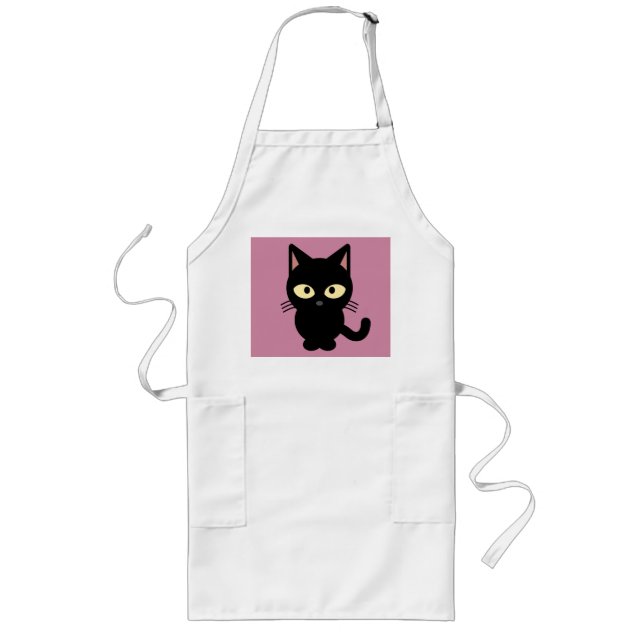 Tabliers de cuisine en chat noir (Devant)