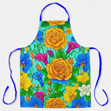 Tabliers de cuisine floraux vibrants