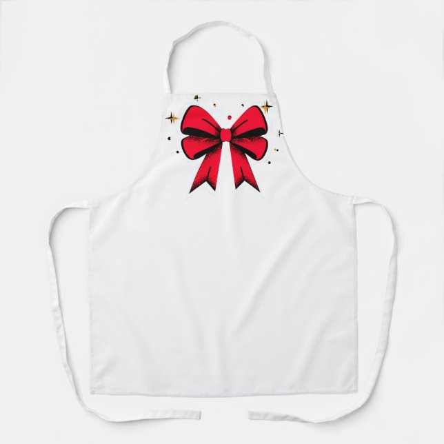 Tabliers de cuisine / médicaux avec ruban rouge  (Recto)