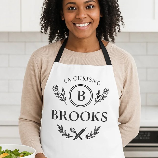 Tabliers de cuisine personnalisés avec nom de fami (Créateur téléchargé)
