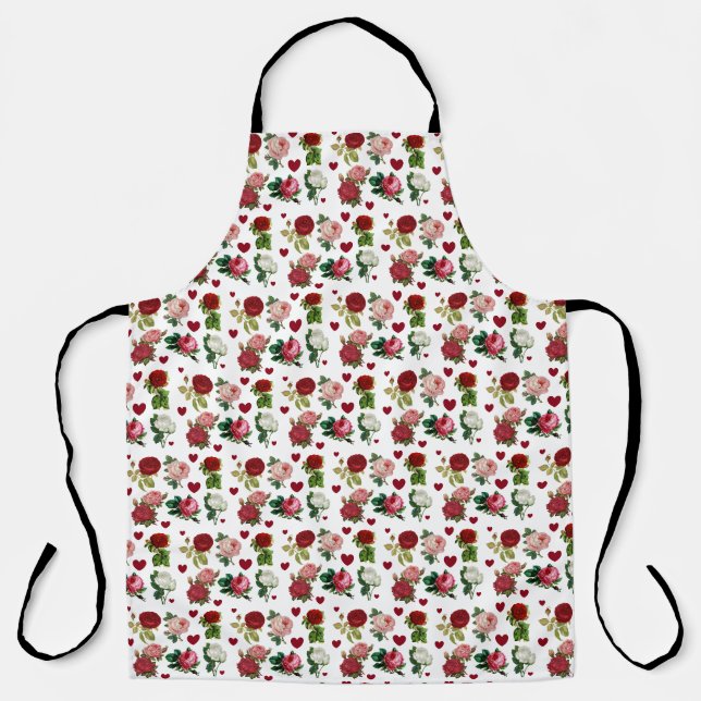 Tabliers de cuisine pour la Saint-Valentin Fleurs  (Recto)
