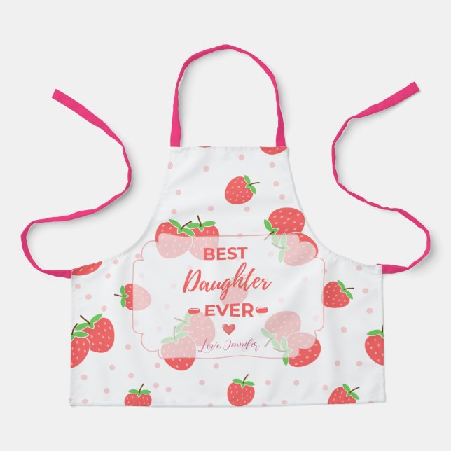 Tabliers de fille personnalisés aux fraises (Recto)