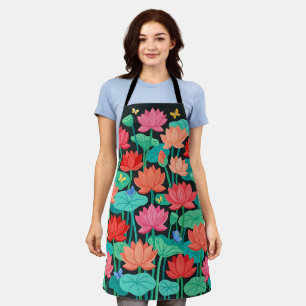 Tabliers de jardin aux fleurs de lotus abstraites