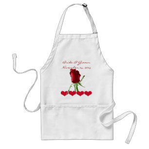 Tabliers de mariage Rose Rouge