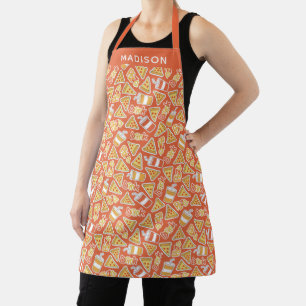 Tabliers de Motif de pizza de nom personnalisé