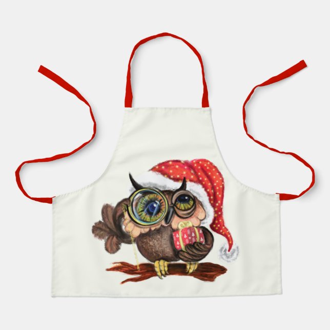 Tabliers de Noël au hibou (Recto)