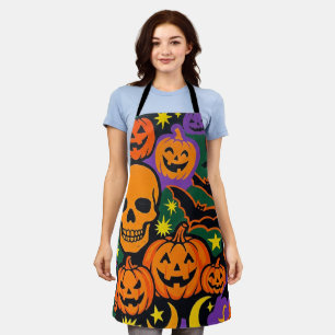 Tabliers d'Halloween avec visage de citrouille eff