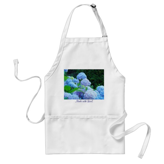 Tabliers faits avec amour ! Fleurs d'hortensia ble (Devant)