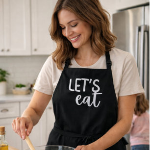 Tabliers féminins minimalistes de cuisine noir “Ma