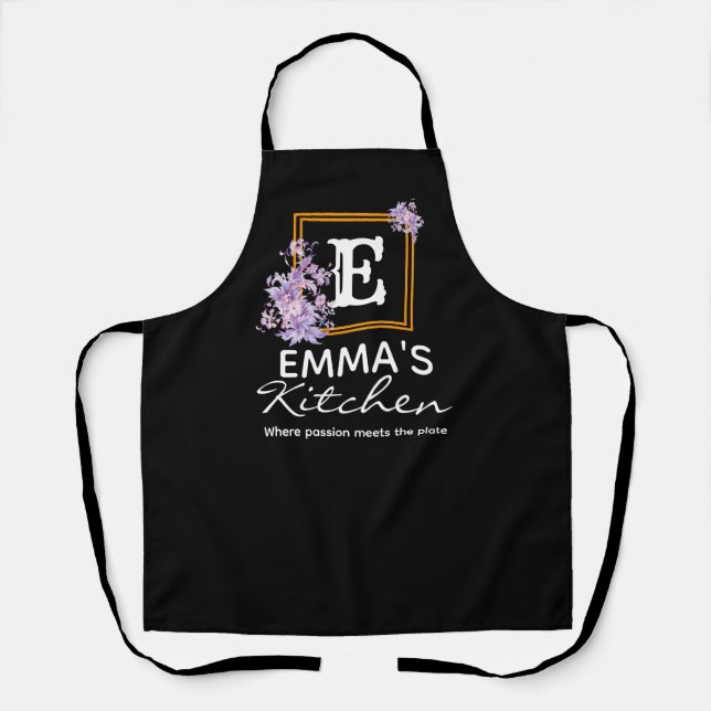 Tabliers Floraux Boho - Nom Personnalisé Chef (Recto)