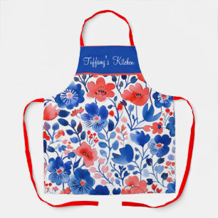 Tabliers Floraux Rouge Blanc et Bleu