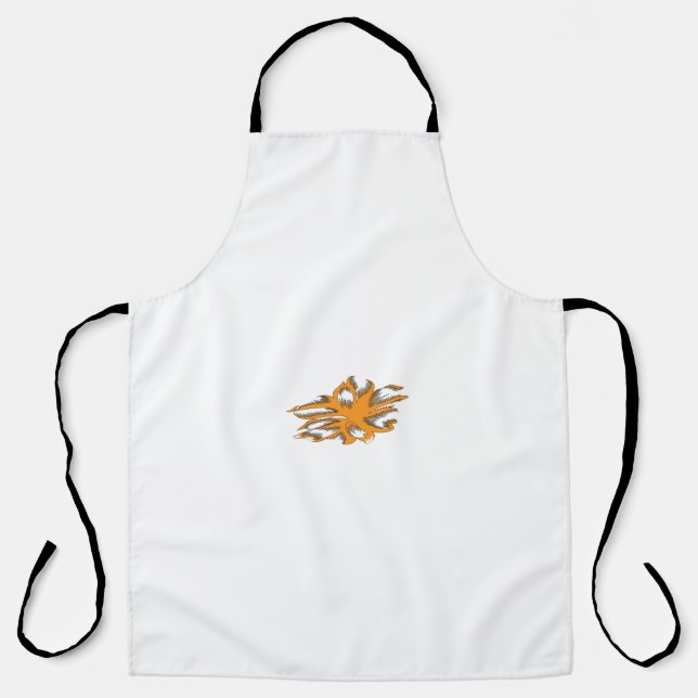 Tabliers Floraux Tablier de Cuisine Blanc Fleur Mi (Recto)