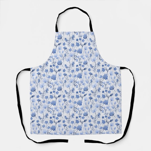 Tabliers Joyeuse Flore - Indigo (Recto)