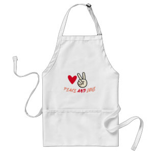 Tabliers Paix et Amour Signe Graphique de Cœur e