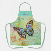 Tabliers papillon sarcelle et violet