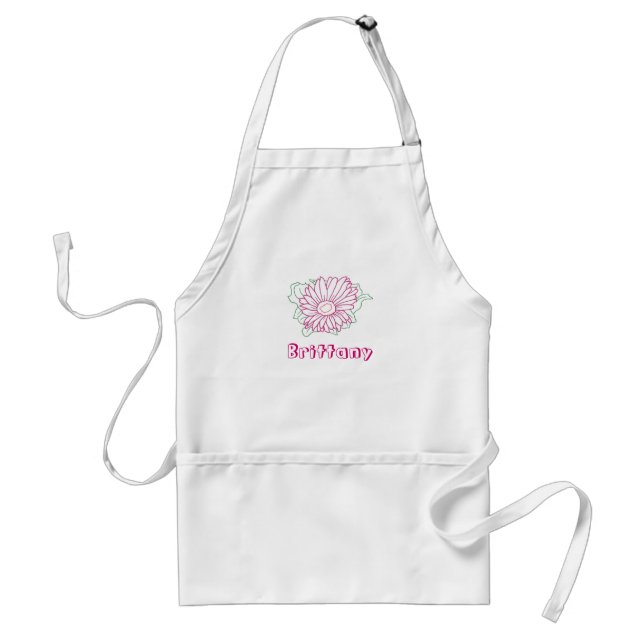 Tabliers personnalisés avec nom, tournesol fuchsia (Devant)