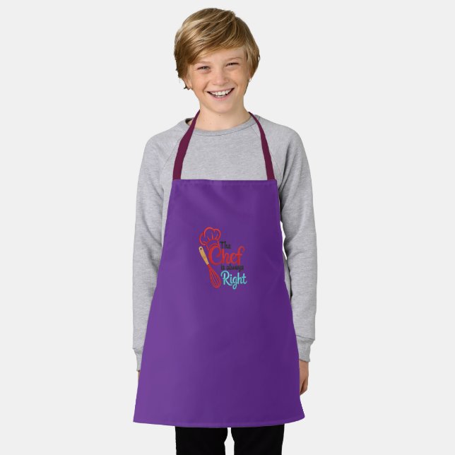 Tabliers pour enfants avec impression violet parto (Porté)