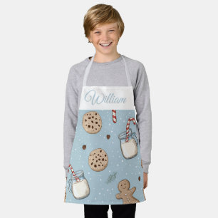 Tabliers pour enfants Cookies & Lait de Noël   Nom
