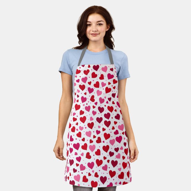 Tabliers pour femmes Cute Hearts - Cadeau graphiqu (Porté)