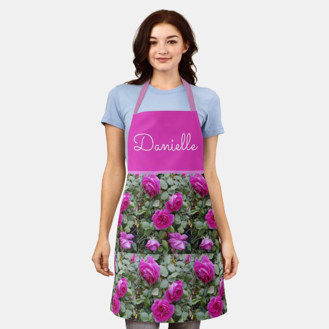 Tabliers roses roses chou rose vintage (Porté)