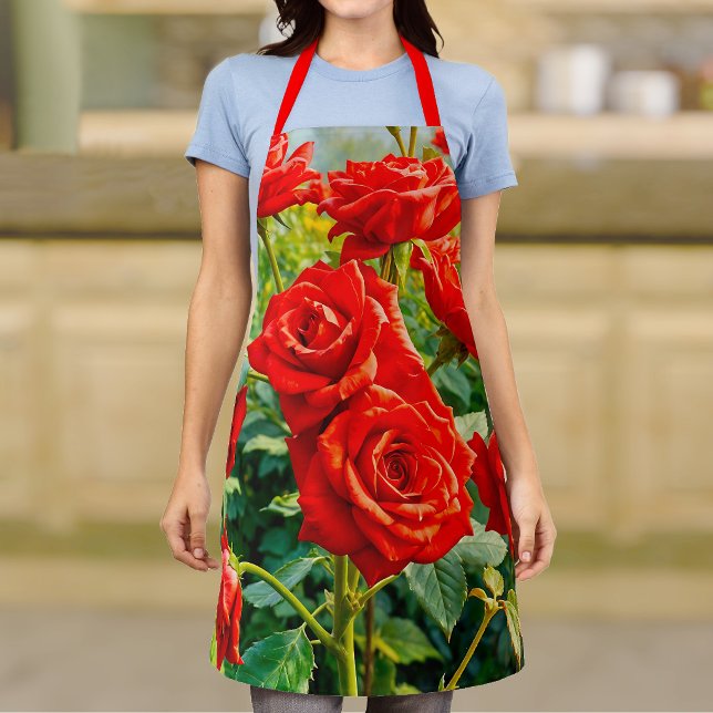 Tabliers Roses Rouges (Apron with red roses)