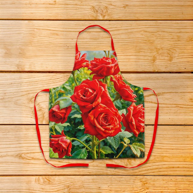Tabliers Roses Rouges (Apron with red roses)