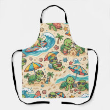 Tabliers Tortue Océanique - Motif de Vacances Mign